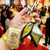 Nuevo Llavero Dorado Bufanda de Seda Versátil Cinta de Lazo Colgante para Bolso Pequeño Adorno de Regalo Venta al por Mayor de Fábrica