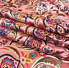 Tela Cheongsam de Seda Bordada Embalaje Tela Brocada Anillo Flor Seda Boda Bordado Tela