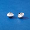 Cuentas Espaciadoras Hechas a Mano de Plata Cepillada de 10 mm Cuentas OVNI Plata Esterlina S925 Plata Lisa DIY Pulsera de Cristal Accesorios de Plata