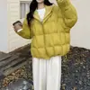 Nueva chaqueta corta de algodón ligera con capucha estilo coreano de invierno para mujer, abrigo de algodón moderno y cálido estilo puffer