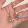 Nova Corrente de Clavícula de Planeta Transparente Tridimensional de Saturno Doce e Cool Design de Nicho Colar Versátil da Moda Atacado