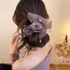 Elástico de cabelo com laço cravejado de diamantes para mulheres, scrunchie, elástico de cabelo elegante e estiloso para coque, novo acessório de cabelo