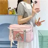 Bolsa de mano transparente de lunares de moda estilo coreano, perfecta para convenciones de anime, diseñada para estudiantes y chicas jóvenes, con un alto atractivo estético y gran capacidad, se puede llevar como bolso cruzado o de hombro