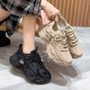 Zapatos nuevos para mujer Four Seasons, clásicos, transpirables, con cordones, informales, cómodos, de suela gruesa, para estudiantes, de celebridades de Internet, deportivos, Forrest Gump, blancos.