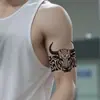 Tatuaje Temporal Adhesivo de Toro Colorido Impermeable Duradero Manga Completa del Brazo Manga Completa de la Pierna Estilo Europeo Americano Brazalete de Cabeza de Toro Temporal