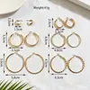 Nuevos Pendientes de Aro Minimalistas Estilo Retro Múltiples Tamaños Chapados en Oro Combinación de Seis Pares Set de Pendientes Venta al por Mayor