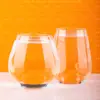 Venta Caliente Transfronteriza Taza de Plástico Tritan con Forma de Huevo de 15 oz Spot de Amazon Copa de Vino Tinto sin Pie de PET Roja