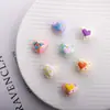 Contas Redondas de Furo Reto Pintadas à Mão com Óleo UV de Alta Qualidade, Cor Sólida, Coração Acrílico Solto, Coração de Pêssego Acessórios DIY