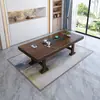 Nova Mesa de Chá de Madeira Maciça Estilo Chinês Placa Grande Conjunto Integrado de Mesa de Chá e Cadeira Combinação Mesa de Armazenamento de Chá para Escritório Doméstico