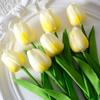 Mini Plástico PU Flor Tulipán Simulación Flor Artificial Transfronterizo Comercio Exterior Flor de Seda Boda Decoración del Hogar Fabricante de Flores Venta al por Mayor