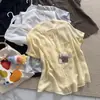 Série Natural! Camisa Casual de Manga Curta Respirável, Leve e com Caimento Solto para Mulheres, feita de Lyocell+Linho+Algodão