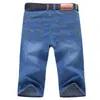 Shorts Jeans Masculino Verão Finos Calças de Cinco Pontos Moda Soltas Retas Elásticas Casuais Versáteis Calças Sociais