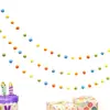 Bandeira de Corda com Bolas de Pelo Coloridas Bandeirola de Feltro Decoração de Festa de Aniversário Infantil Sala de Aula Acampamento Estilo Tenda Pingente