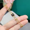 Pulsera de plata de ley S925 con incrustaciones de gemas naturales, espinela, simple, moda europea y americana, pulsera, venta al por mayor de fábrica de joyería