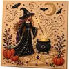 Pintura de pérolas personalizada de Halloween transfronteiriça, pintura de pérolas da série bruxa, pintura de diamantes de pontos, kit de artesanato DIY