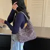 Bolsa Tote Estilo Preguiçoso Outono Inverno Estampa de Leopardo Retrô Nova Feminina Coreana de Nicho Grande Capacidade Casual Bolsa de Ombro Bolsa de Braço