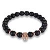 Comercio exterior Amazon popular pulsera de cuentas de calavera piedra esmerilada pulsera elástica para hombre y mujer al por mayor