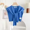 Xale Pequeno de Lã Colorido de Doce para Primavera e Outono Estilo Coreano Moda Outerwear Manto de Cor Sólida Xale Multiuso Cobertura para Bumbum