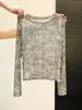Nueva moda estilo coreano delgada tie-dye corte slim ligera manga larga camiseta para mujer versátil protección solar cubierta A13098