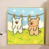 Pintura a Óleo Digital de Cachorro com Linha DIY Colorir à Mão Grafite Desenho Animado Fofo Decoração Curativa Fabricante Atacado