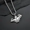 Experto en fitness europeo y americano hombres musculosos de fuerza collar de acero de titanio hombres de moda personalidad dominante colgante deportivo Joyería de Verano