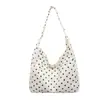 Bolsa de hombro de pana con lunares para comercio exterior transfronterizo, venta al por mayor, nueva bolsa de tela de hombro para niña de gran capacidad, bolso de mano