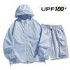 Ropa de Protección Solar para Hombre y Mujer, Sudadera con Capucha Moderna de Verano Anti-UV Seda de Hielo Transpirable y Ligera Ropa de Protección Solar Chaqueta Transpirable