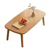 Mesa de centro dobrável de madeira maciça para apartamentos pequenos, adequada para sala de estar, mesa de jantar em casa, mesa baixa baixa de quarto de uso duplo, design simples