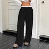 Pantalones Casuales de Moda Retro Nuevos Otoño e Invierno 2025 para Mujer Verano Nuevos Pantalones de Pierna Ancha Sueltos con Caída
