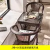 Mesa e Cadeira de Rattan para Exterior Conjunto de Três Peças Cadeira de Rattan para Pátio Mesa e Cadeira Pequenas para Varanda Mesa de Café para Lazer Combinação de Mesa e Cadeira Lazer ao Ar Livre