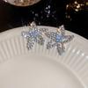 Brincos de diamante estrela do mar strass estrela de cinco pontas brincos estilo simples moda brincos personalizados para mulheres