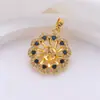 Accesorios para Set de Joyería de Perlas DIY Anillo Colgante Pendiente de Girasol Zirconia Azul Profundo Clásico y Elegante