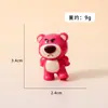 Nova Estatueta de Resina Brilhante Urso Morango Mini Ornamento de Mesa Acessório para Chaveiro DIY