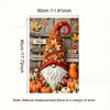 Bandera de jardín de otoño más vendida transfronteriza, pancarta temática de gnomo de calabaza de Acción de Gracias, decoración de jardín con ambiente otoñal