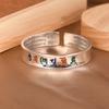 Pulseira de Prata Pé de Rei Cervo Dourado Brilho Retrô Côncavo Seis Caracteres Palavras Verdadeiras Edição Larga Gravada Sutra do Coração Pulseira de Prata Feminina