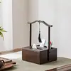 Nova Caixa de Lenços de Bambu e Madeira Estilo Chinês Caixa de Lenços para Quarto de Hotel Estilo Chinês Caixa de Armazenamento de Mesa para Sala de Estar Sala de Chá Alça
