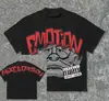 Moda Urbana Europea y Americana 2025 Calavera Marca de Tendencia Camiseta Nueva Estampada Gótica High Street Versátil Cuello Redondo