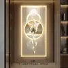 Pintura Decorativa de Entrada com Nove Peixes Mural de Parede para Porta de Entrada de Sala de Estar de Alto Padrão Pintura de Luz para Corredor Corredor Pintura Pendurada