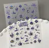 Pegatinas de Uñas Halloween Transfronterizas 3D Gato Negro Bruja Castillo Murciélago DIY Aurora Pegatinas en Relieve Modelo Sl