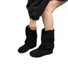 Botas de Moda Retro con Caña de Ante de 5 cm Estilo Nuevo Otoño Invierno 2026 Versátiles con Aumento Interno Estilo Nicho Wasteland Birkenstock