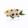 Anillo de Panda con Bambú Plateado para Mujer, Nuevo Estilo Chino, Pequeño y Lujoso, Anillo Abierto Artístico, Regalo para Amigas