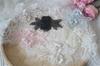 Exquisita Organza Estéreo Bordado Flores Encaje con Cuentas DIY Joyería Velo Accesorios Vestido de Novia