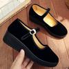 Sapatos de Tecido Respiráveis Old Beijing para Primavera e Verão, Sapatos de Trabalho Plataforma Confortáveis e Resistentes ao Desgaste para Mulheres, Sapatos de Salto Anabela com Solado Plano para Homens