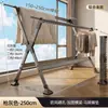 Perchero plegable de pie para uso doméstico en balcón o interiores, tendedero de doble barra de acero inoxidable engrosado para edredones, perchero multifuncional de almacenamiento
