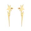 Aço titânio banhado a ouro 18K design original geométrico relâmpago brincos brincos elegantes moda moda brincos E221464