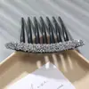 Atacado do Fabricante Pente Francês de Sete Dentes com Diamantes Triturados e Pérolas, Joia de Presilha Lateral, Grampo de Cabelo, Presilha, Acessórios de Cabelo