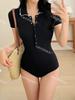 Nuevo Traje de Buceo de Gama Alta de Estilo Ins Conservador Cubre Vientre Adelgazante de Manga Corta Corea del Sur Traje de Baño para Vacaciones en Aguas Termales para Mujeres
