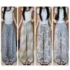 Pantalones Casuales de Pierna Recta con Estampado Retro Nuevo de Verano para Mujer, Pantalones de Pierna Ancha Elásticos de Cintura Alta Adelgazantes de Tencel Lyocell