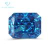 Qualidade 9A retangular chanfrado azul mar profundo flor de gelo corte broca de alto carbono orquídea do mar profundo flor de gelo corte zircônia