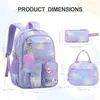 Nova Mochila Escolar Transfronteiriça para Meninas do Ensino Fundamental e Médio, Mochila Leve e Redutora de Carga, Conjunto de Três Peças para Estudantes, Mochila, Amazon
